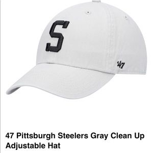 47 Gray Pittsburgh Steelers Clean Up Adjustable Hat